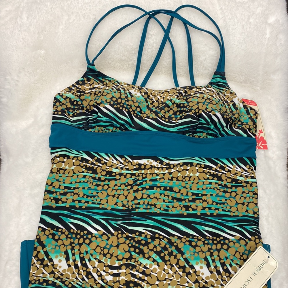 Tropical Escape Tankini Size 12 - Picture 8 of 10